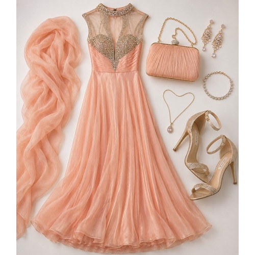 Jovani 98546 blush pink peach - 98546,