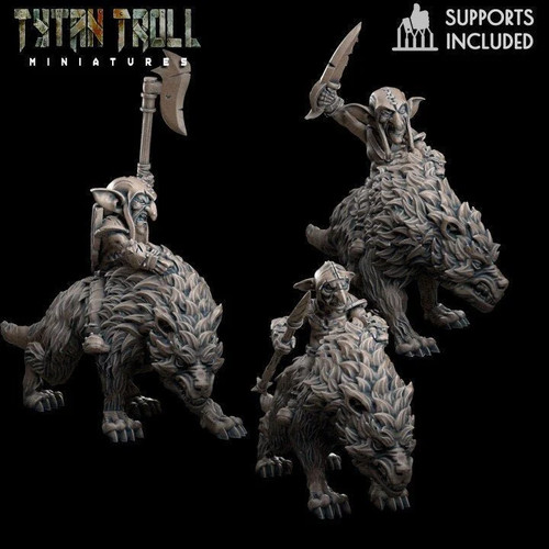 Goblin wolf riders miniature - wolf,
