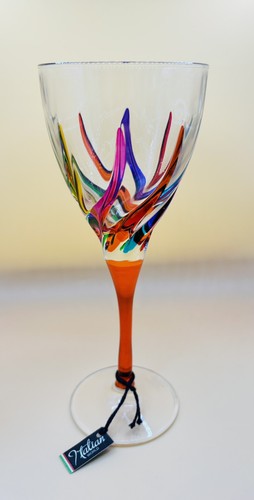 Murano wine glass hand painted - wine,