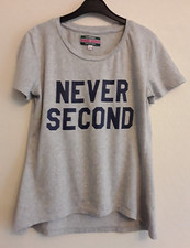Rampant Sporting "NEVER SECOND" short sleeved top, grey, UK 10