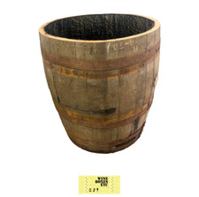 Genuine Large Half Oak Wine Barrel Planter Flower Tree Veg Pot Garden Wooden tub