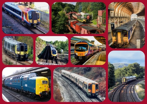 Train greeting card blank - train,