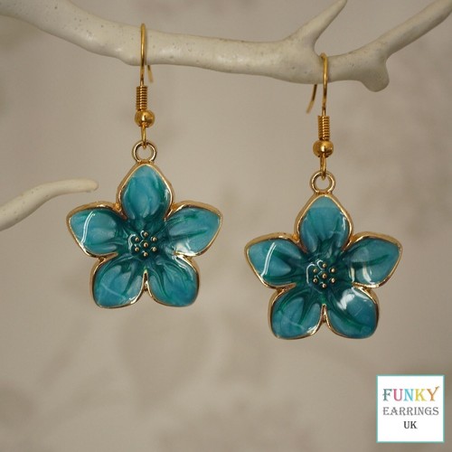 Funky flower earrings cool - flower, earrings,