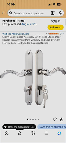 Maxxgeek storm door - door, handle