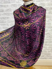 Biba silk chiffon scarf purple