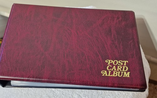 Glen postcard album maroon - postcard,