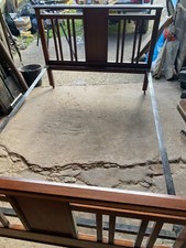 Classic Solid Mahogany Bed Frame 51" X 76" ( metal frame - no spring )