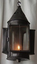 19th CENTURY TIN CANDLE LANTERN ANTIQUE