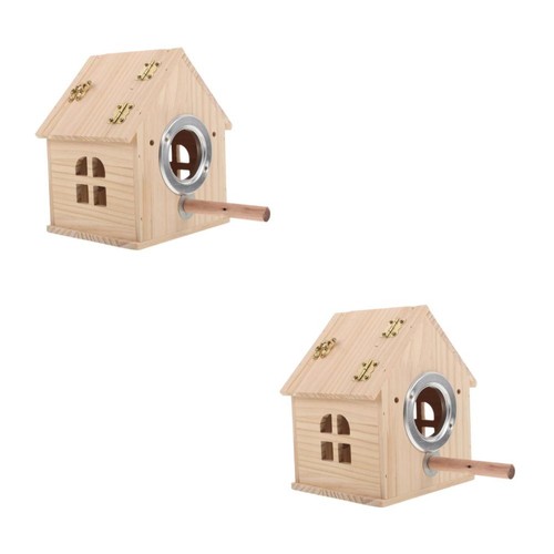 Wooden bird breeding box for - bird,