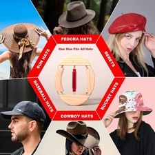 4-Way Adjustable Wooden Hat Stretcher Cap Shape Maintainer Premium Fedora Hat Ra