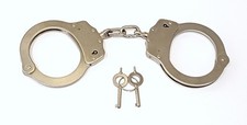 Double Locking Classic Steel Handcuffs BDSM/Bondage/Roleplay