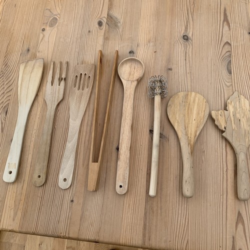 Vintage wooden spoons - wooden,