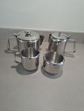 used stainless steel tea set