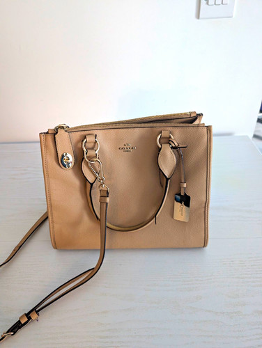 Coach beige pebbled leather - coach,