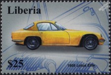 1959 LOTUS ELITE Sports Car Automobile Stamp (2001 Liberia)