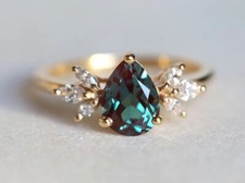 3 Ct Pear Cut Simulated