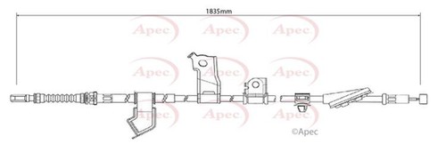 Apec parking brake cable - apec, rear
