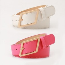 Women's alloy buckle PU belts