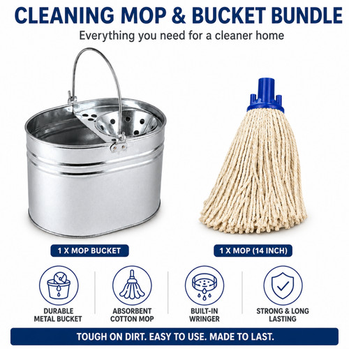 Cotton mop bucket set - cotton,