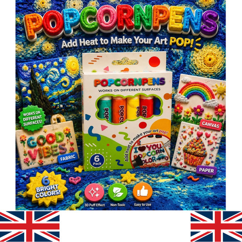 6pcs popcorn puffy drawing - popcorn, 3d