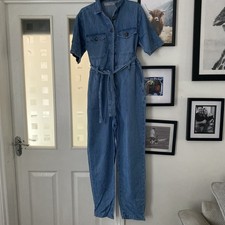 Blue Denim Comfy Jumpsuit By Denim & Co Size 8-10