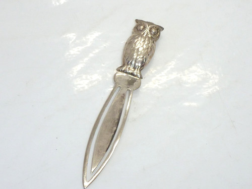 Sterling silver wide old - silver, owl