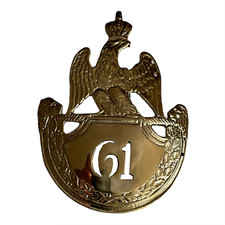 The French Napoleonic 61st Regiment (61ème Régiment) Shako hat plate