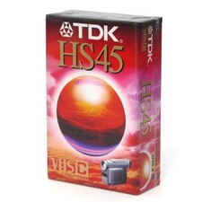 New Sealed TDK HS45, 45 Mins VHS-C Compact Camcorder Cassette Tape EC-45HSEN PAL