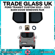 Ford Transit CUSTOM 13-23 Barn Door Windows - PAIR with Fitting Kit and U-Trim