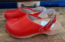 Futuro red real leather wooden