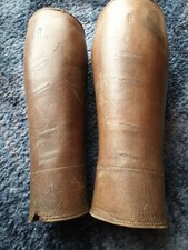 Vintage Leather Riding Spats Gaiters Shin Guards Calvary. 