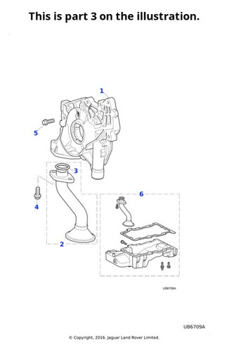 Jaguar oil suction pipe gasket - oil,