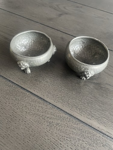 Two antique hammered pewter - two,