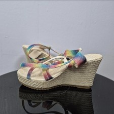 Rainbow Glitter Wedge Sandals