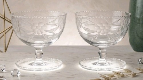 Vintage bohemian etched - bohemian, glass