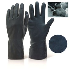 New Black Long Gloves Soft Rubber Arm Gauntlet Safety Waterproof Work Glove