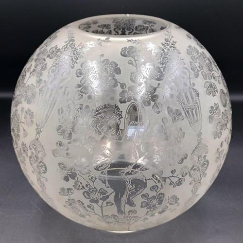 Victorian etched glass globe