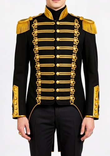 Men black gold military - men's,