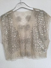 Next. Cream Mesh Silver Sequin