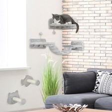PawHut4 Piece Cat Wall Shelves