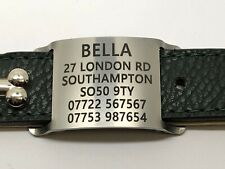 Agility / SLIP ON collar Name tag tags for LEATHER COLLARS - Stainless steel