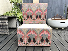 VINTAGE FOOT STOOL REUPHOLSTERED LIBERTY IANTHE STORAGE CUBE BOX POUFFE OTTOMAN