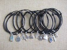 Black Real Leather Cord Charm