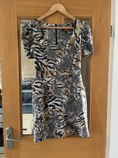 Next runway ladies multicoloured animal patterned short sleeved dress size 10