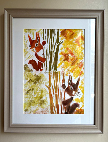 Framed soft pastel - painting,
