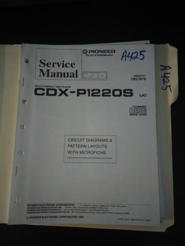 Pioneer cdx p1220s service - cdx-p1220s,