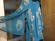 MONSOON Cara UK 20 Peacock Embroidered EMERALD GREEN Cape Tunic