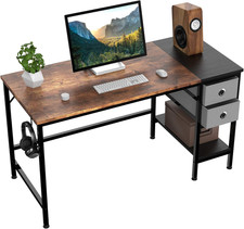 Computer Desk, Office Work Writing Desk with Drawer and Headphone Hook for Stude