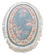 Vintage Chinese Oval Rug in