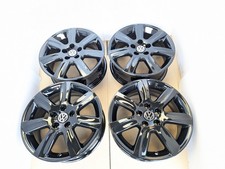 4X BLACK GENUINE VW POLO GOLF MK4 SEAT IBIZA SKODA FABIA 15" ALLOY WHEELS